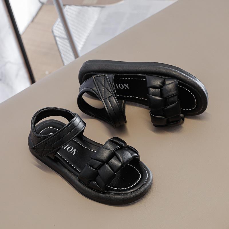 Mädchen Causal Sandalen Sommer Mode Einfarbig Kinder Flechtstil Offene Zehen Strandschuhe Süße Prinzessin Kinder Ballerinas Schuhe Heiß