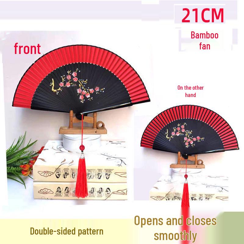 Evantai pliabil din bambus în stil chinezesc pentru Hanfu sau dans