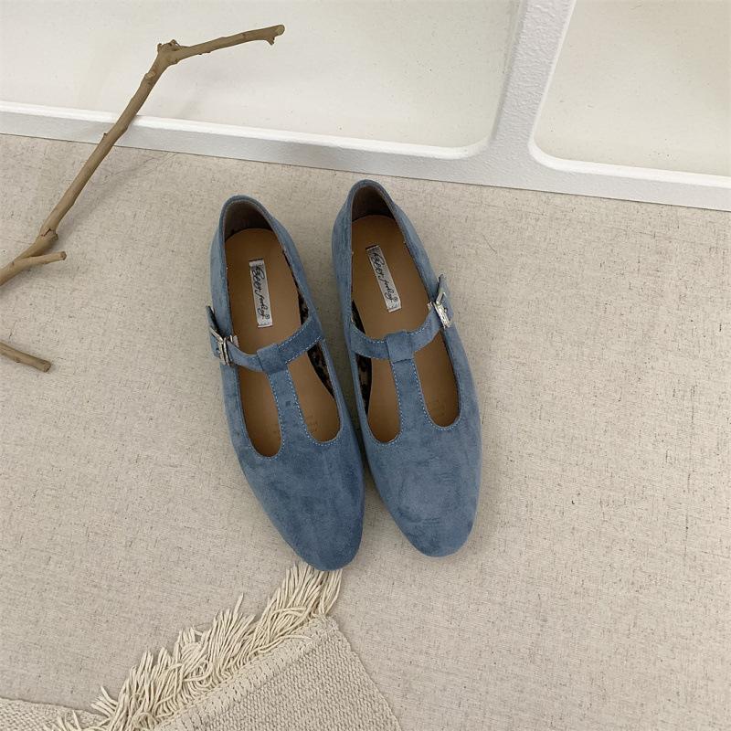 

Туфли Мэри Джейн Mori женская обувь 2025 новая матовая плоская подошва круглый носок Т-пряжка плоская подошва ретро лоферы одинарные туфли 40