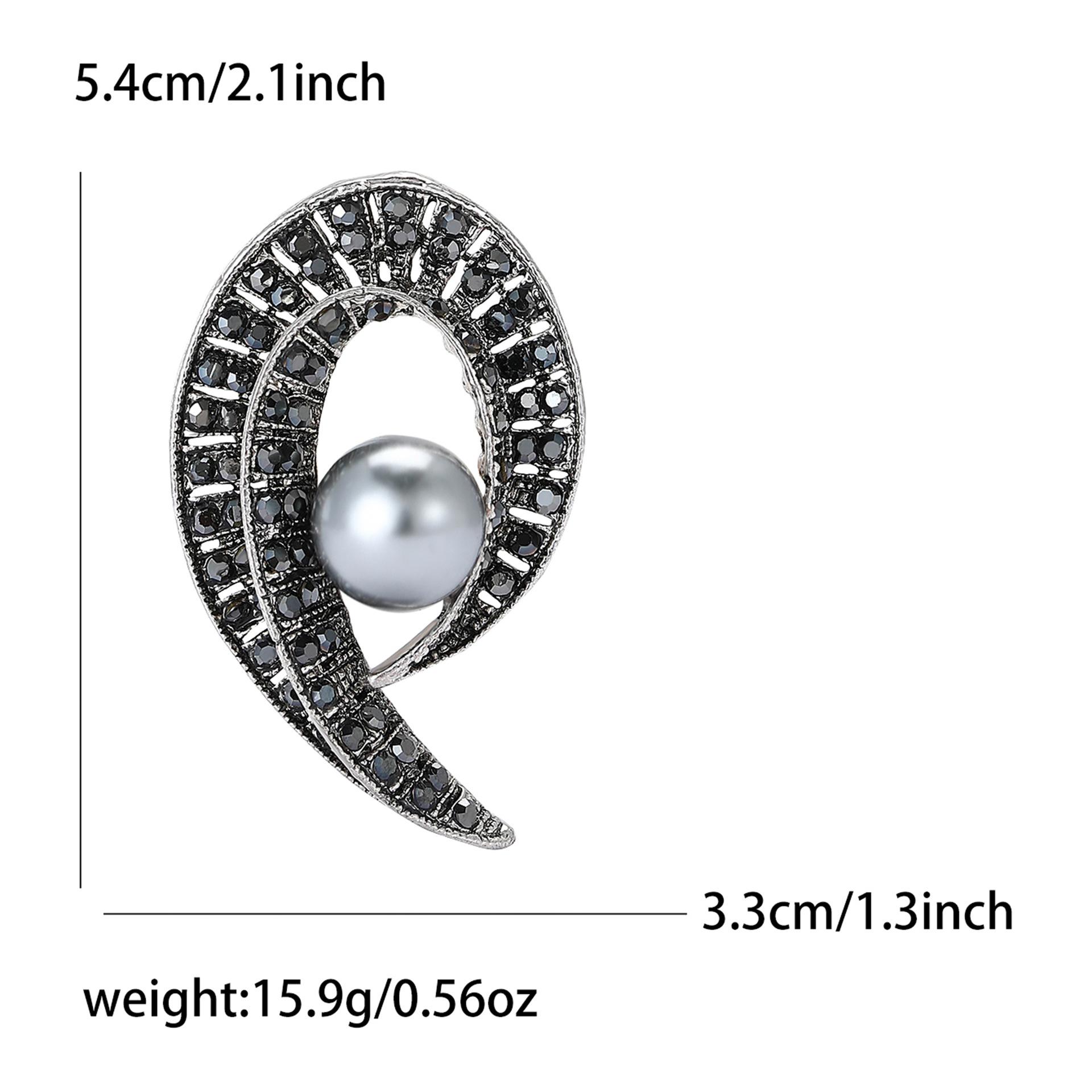 

Высококачественная ретро-брошь из черного сплава со стразами и жемчугом в виде пистолета, изысканная и универсальная женская брошь для пальто и корсажа