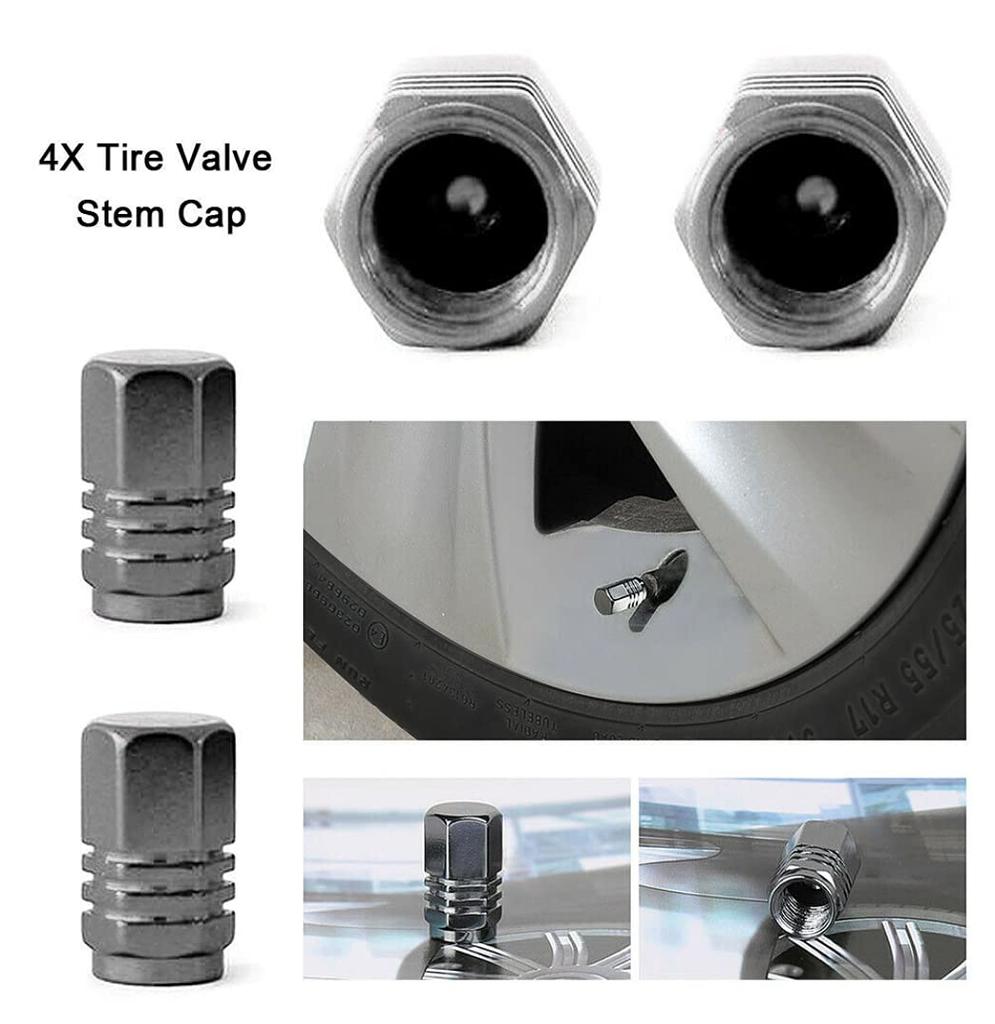 XSAJU Tire Air Valve Cap Aluminum Alloy 4 Pieces Car