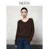 HECO Women's V-Neck Wool & Cashmere Sweater