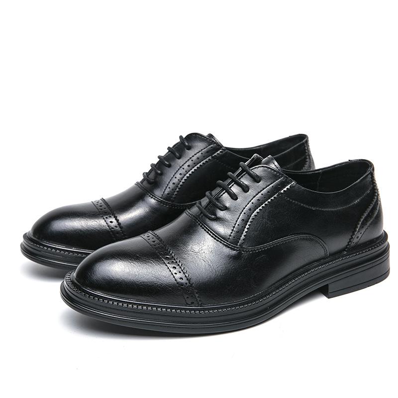 Men's Shoes Large Size Fashion New Casual Leather Shoes Trend Men's Pointed Leather Shoes Business Dress Shoes Can Be