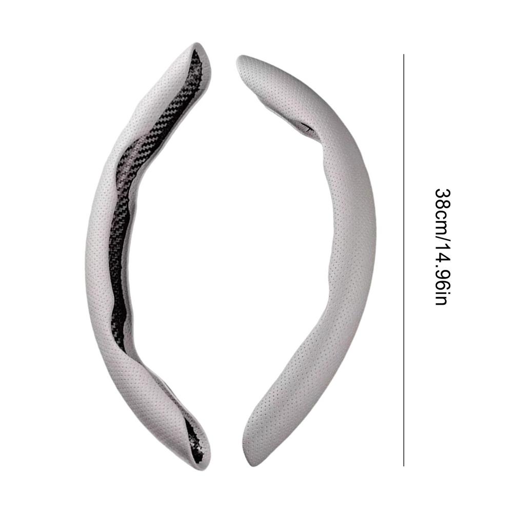 

1 пара Чехол на руль автомобиля для руля диаметром 38 см Наппа Кожа Чехол-усилитель руля Защита для интерьера автомобиля серый белый