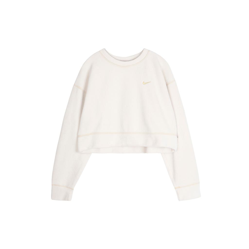 Nike Therma Icon Clash Cropped Long Sleeve Training Sweatshirt Women Tops Gold CU6094-104