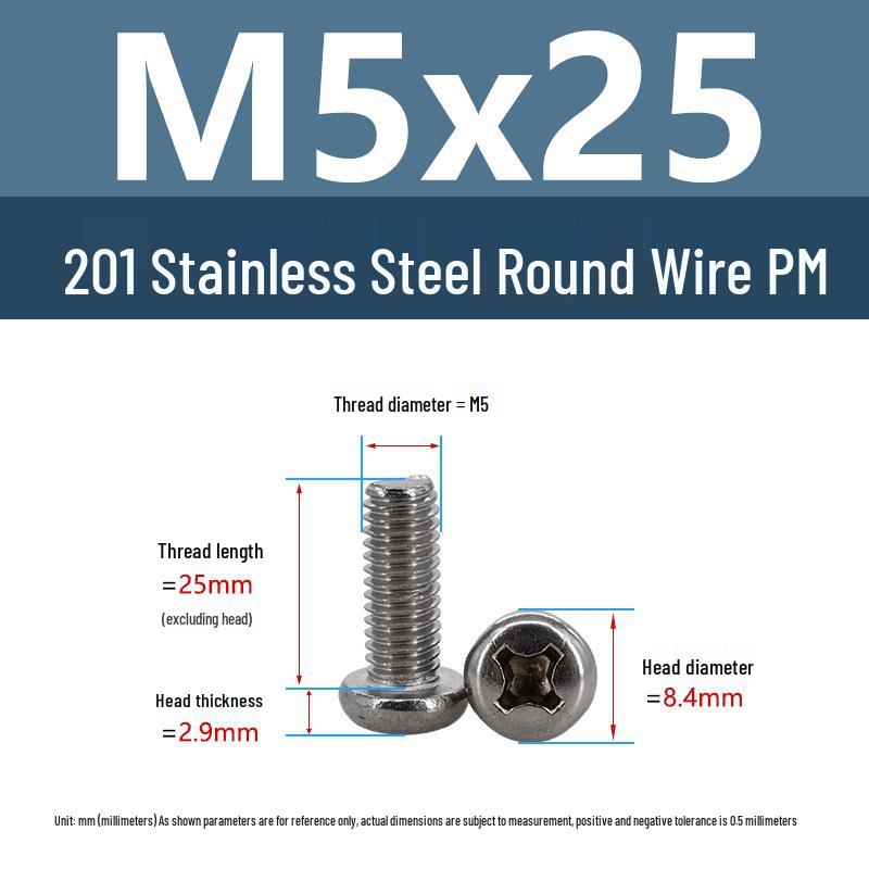 Yigu Yigu Stainless Steel Phillips Round Head Machine Screws M2-M8