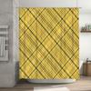 Orange Blue Plaid Shower Curtain Bath Mat Decorative Modern Waterproof Textured Washroom Rug Perfect For Home Decoration Bathroo