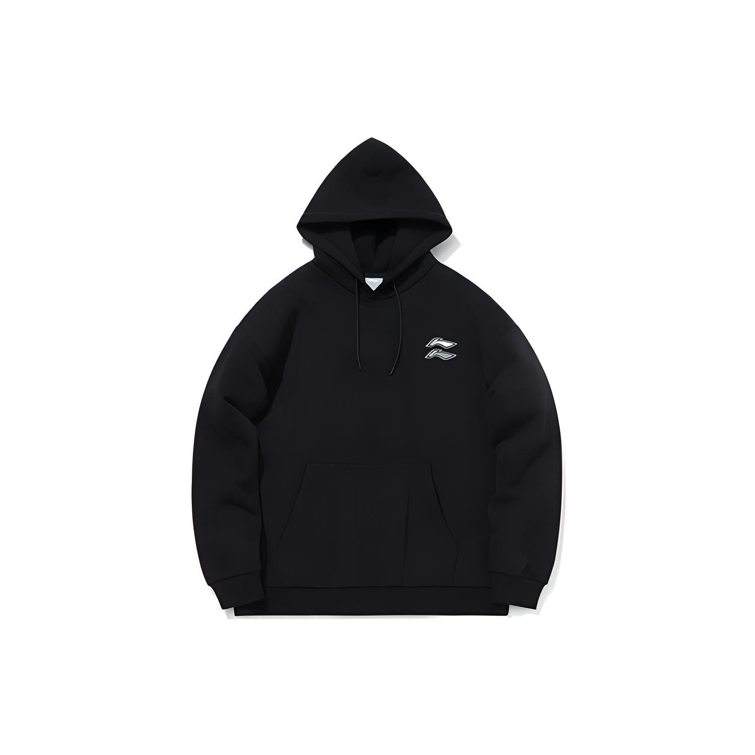 Li-Ning Sports Fashion Series Loose Pullover Hoodie  Black  Unisex AWDQB38-1 XL