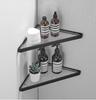 Nickel/Black Bathroom Corner Rack 304 Stainless Steel Shower Room Glass Shelf Wall-mounted Bath Storage Rack Triangle Rack