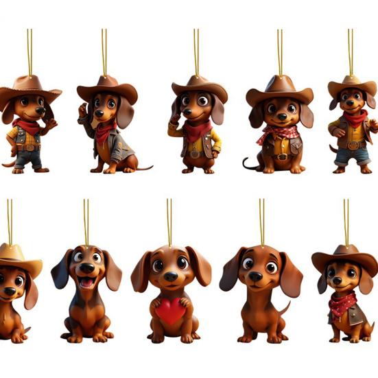 Dachshund Dog Advent Calendar 2025 24 Days Christmas Countdown Calendar with 2D Acrylic Hanging Dachshund Ornaments for Xmas Tree Decor