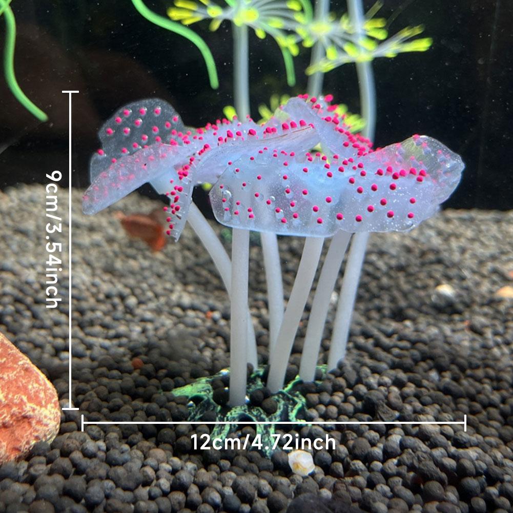 Fluorescent Silicone Coral Reef Decoration for Fish Tank with Night Glow Effect Aquarium Ornaments Safe for All Fish and Shrimps