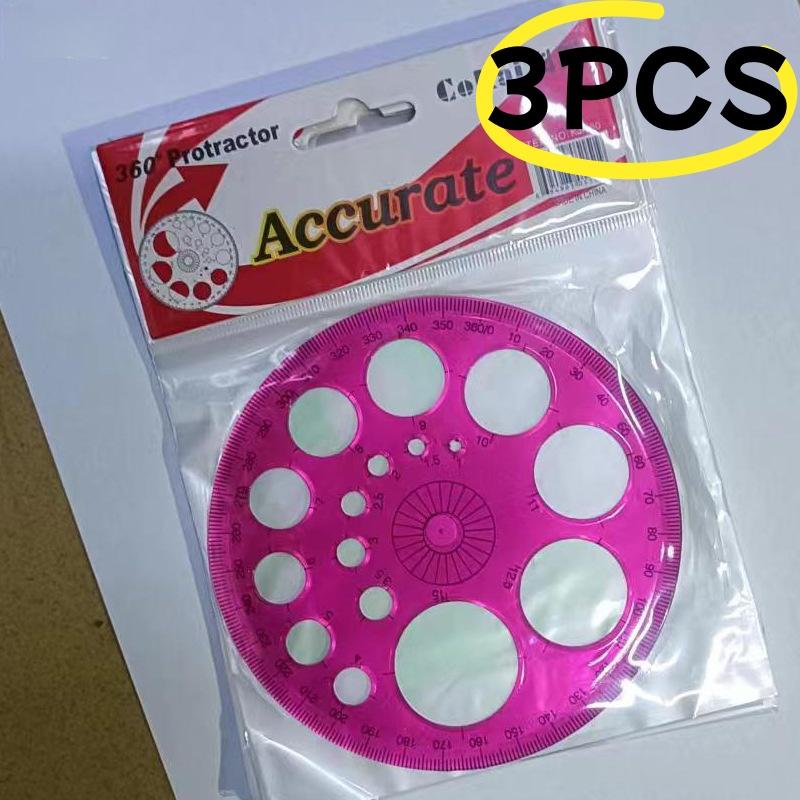 1/2/3Pcs Multifunction Geometric Template Plastic Measuring Ruler Circles Drawing Shape Geometric Drawing Stencils Tools