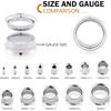 6Pcs Stainless Steel Ear Tunnels Gauges Double Flare Earrings Expander Stretchers Piercing Body Jewelry 8G-1''