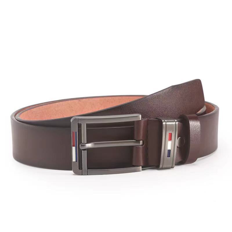 Belt Men'S Oil Drop Pin Buckle Microfiber Belt Business Belt Stall