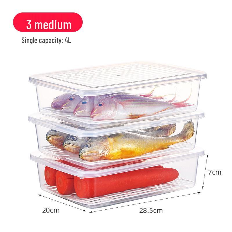 Plastic Japanese-Style Fresh-Keeping Box with Lid for Refrigerator Storage