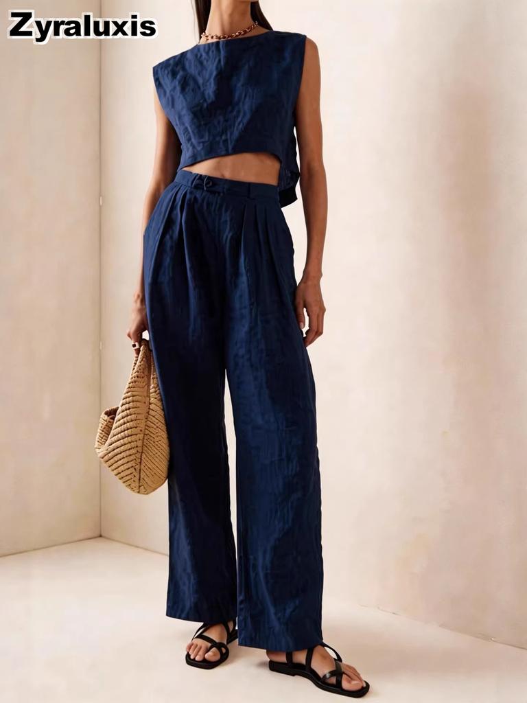 New Women's Summer Breathable Comfortable Crew Neck Loose Casual Set