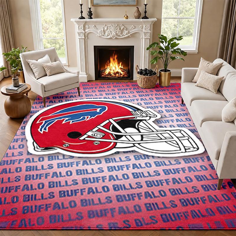 Buffalo Bills Carpet Door Mat for Living Room or Bedroom Protective Mat Under Chair Office Decoration Christmas Gift Birthday Present