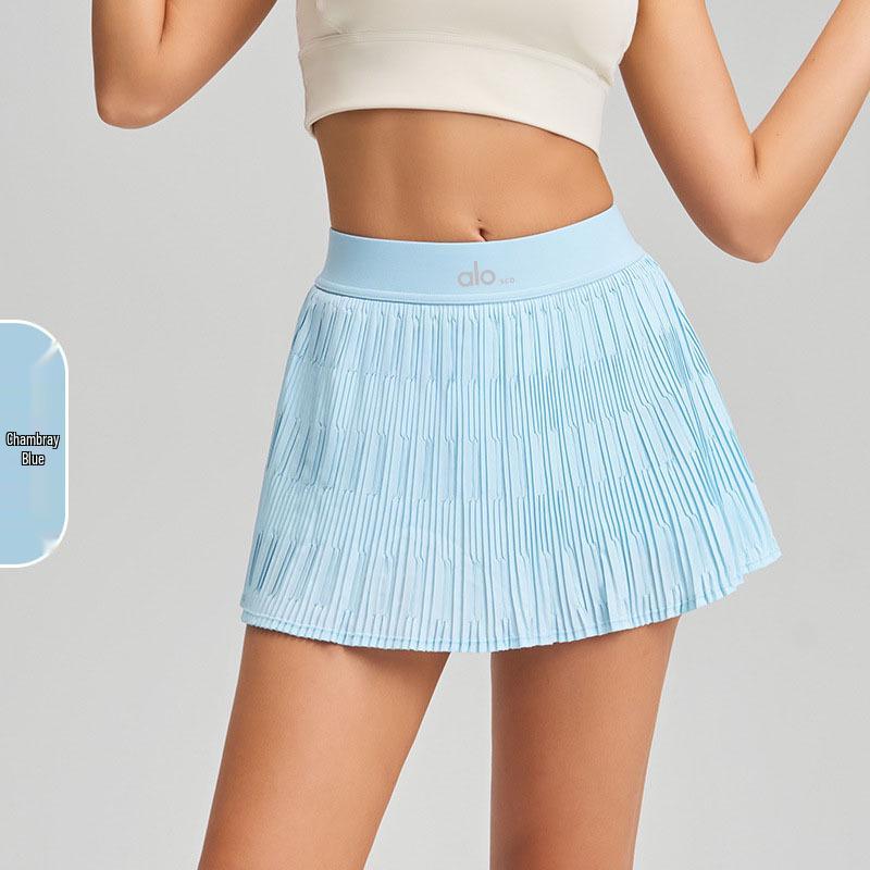 Alo Sco Grenzüberschreitender Schmal geschnittener Antibakterieller Golfrock & Tennisrock mit Anti-Exposure Yoga-Shorts.