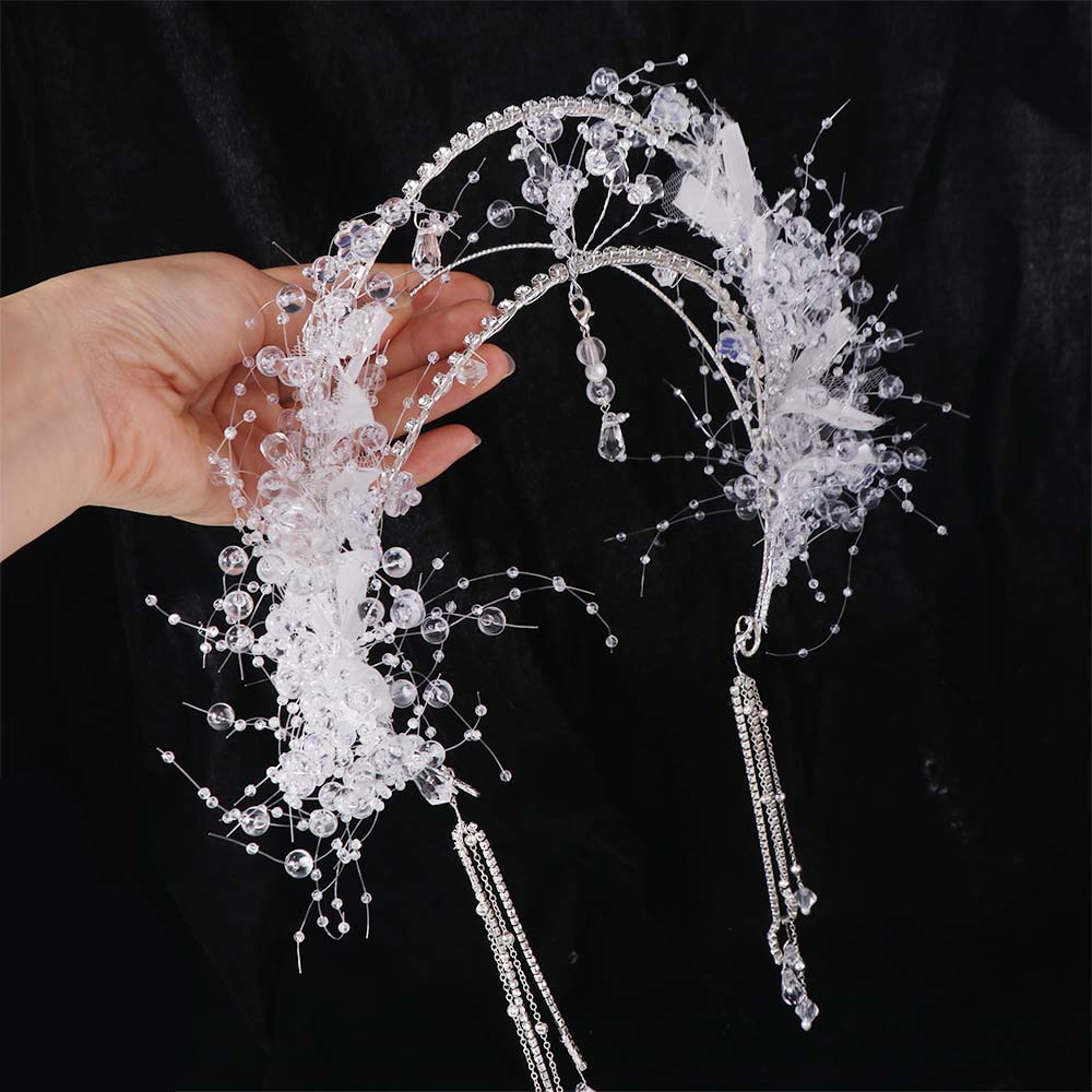 Fairy Krystall Hårbøyle Tiara Juvelbesatt Rhinestone Pannebånd Bryllup Stylingtilbehør
