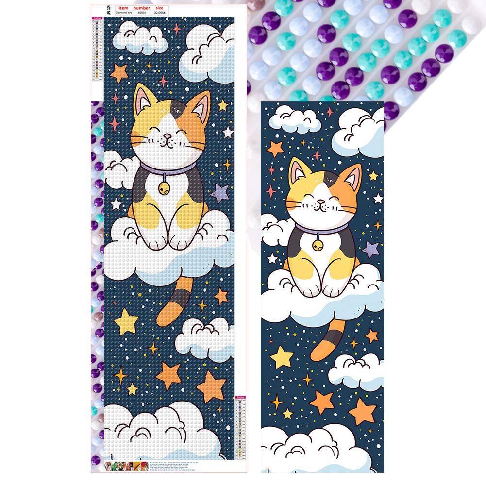 

5D DIY Полный Круглый Дрель Алмазная Картина Кошка Набор Домашний Декор Искусство Ремесло 30x90см