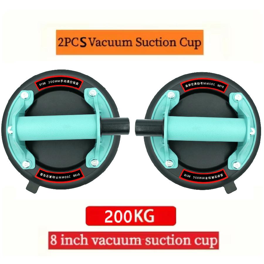 2025 New industrial suction cup with 200KG load capacity, 8-inch rubber bottom and plastic handle for handling large glass