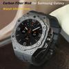Luxury Carbon Fiber Modification Kit for Samsung Galaxy Watch Ultra 47mm Carbon Case Rubber Strap for Galaxy Watch 7 Ultra 47mm