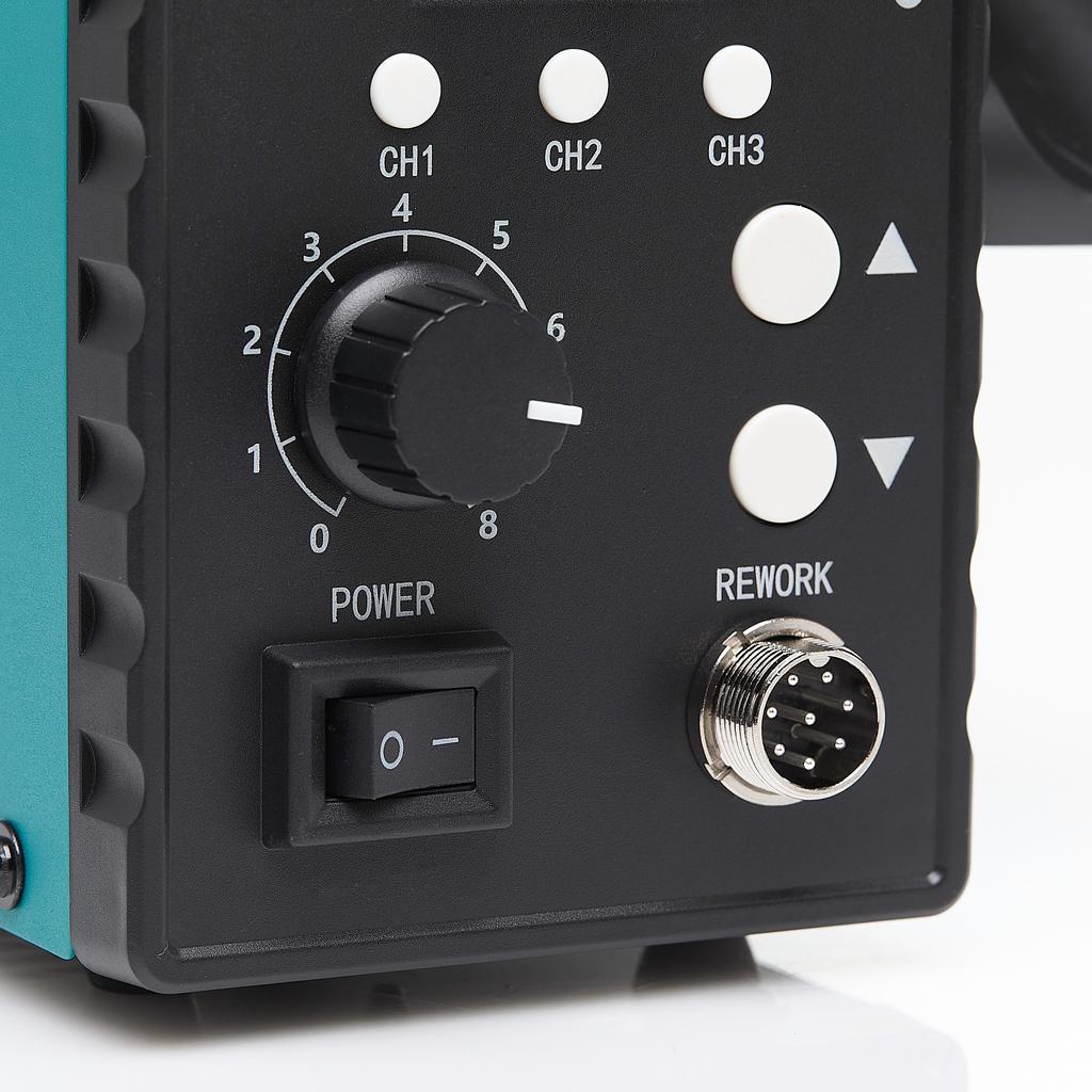 Techrebal 858D Pro Hot-Air Soldering Station + Pp Black Solder 100G + Butt Nozzle