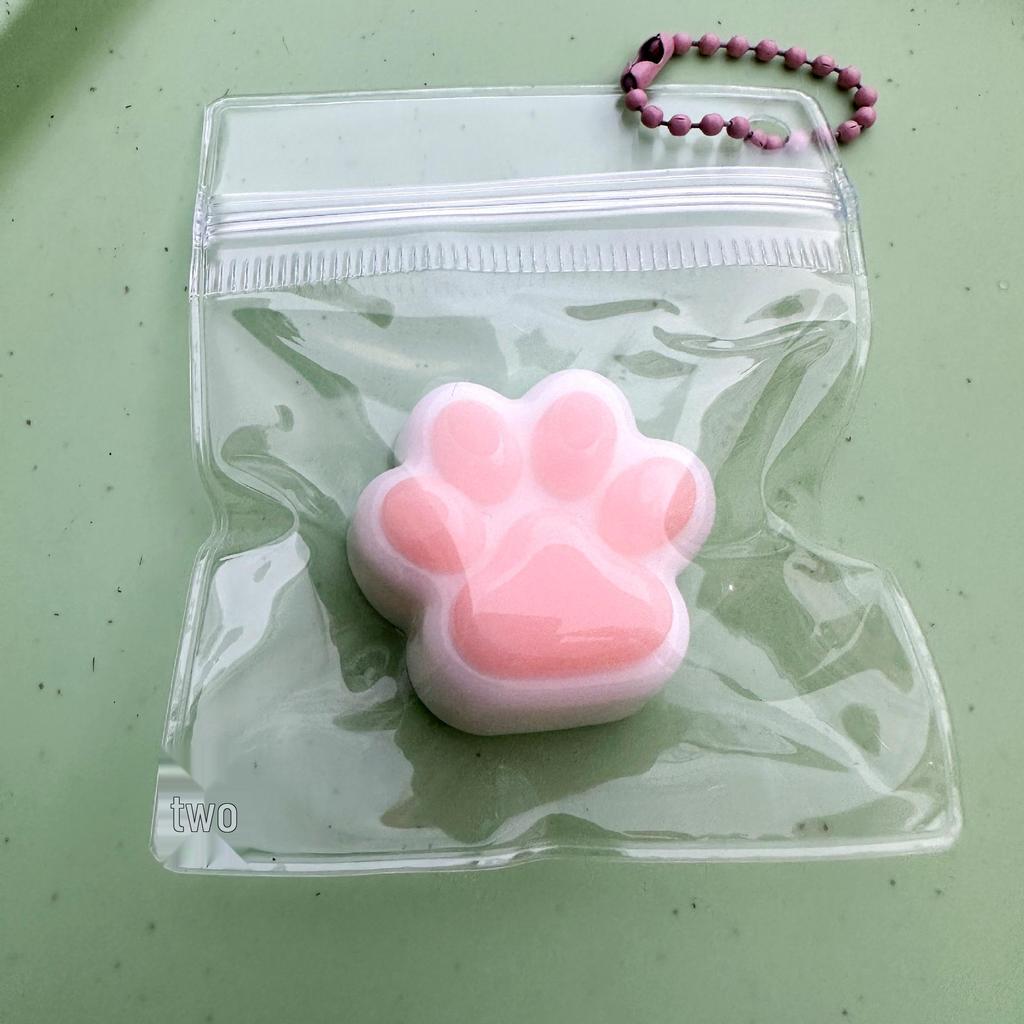 Mini Cat Paw Squishy Toy - Slow Rebound Silicone Stress Relief Pendant for Kids