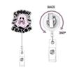 Glitter Acrylic Badge Holder Sturdy Ghost Id Card Holder Retractable Badge Reel Acrylic Pumpkin Badge Reel For Id Display Doctor