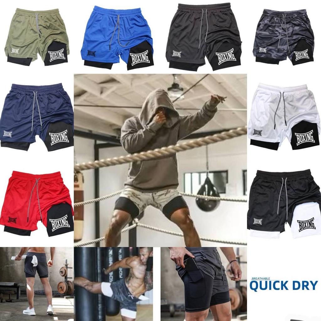 Muay Thai Kick Boxing MMA Shorts Camouflage Men Women Unisex Double Layer Quick Dry Breathable Training Sport Gym Fitness Workout