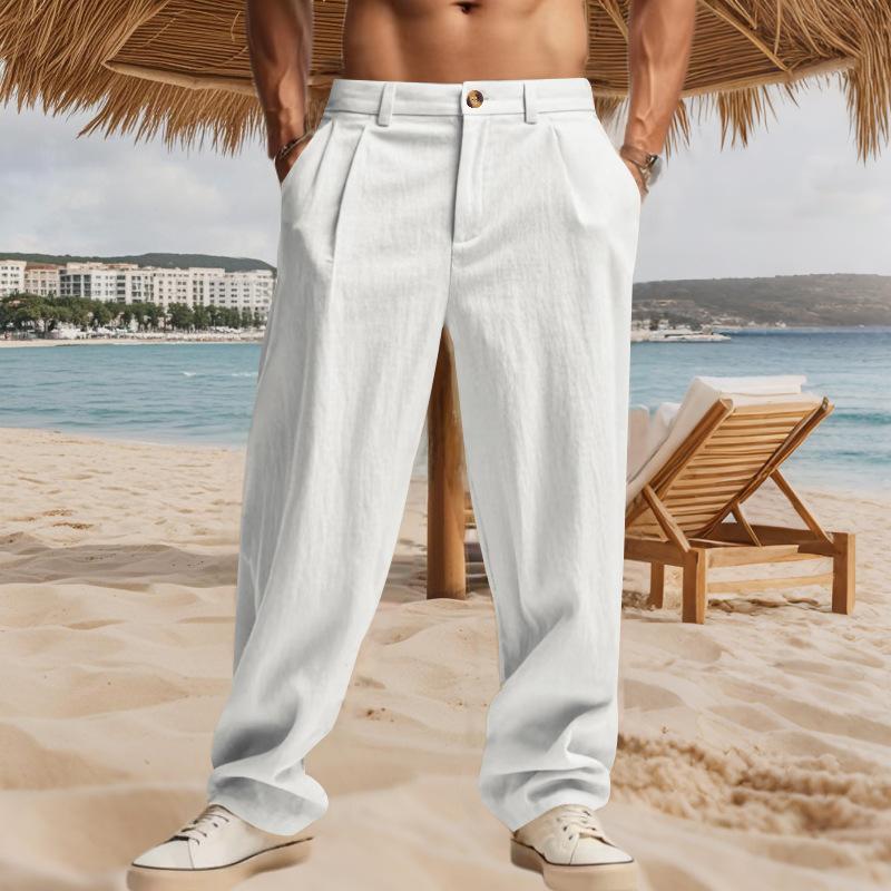 Men's Gurkha Casual Loose Straight Suit Pants.