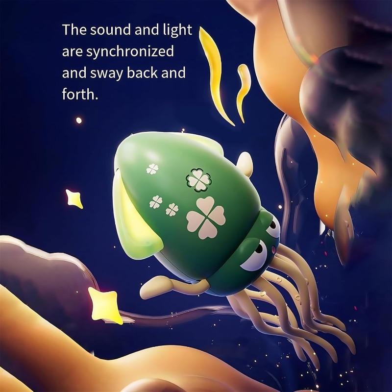 Electric Dancing Squid Octopus Dancer Novelty  Fidget Toys Luminous Music Baby Crawling  Toys Games For Kids Children Pets Cats