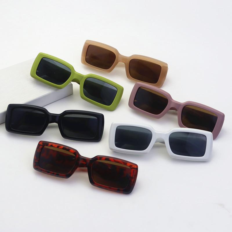 Avocado Green Sunglasses Women'S Trendy Personality Retro Square Sunglasses Street Glasses Shading