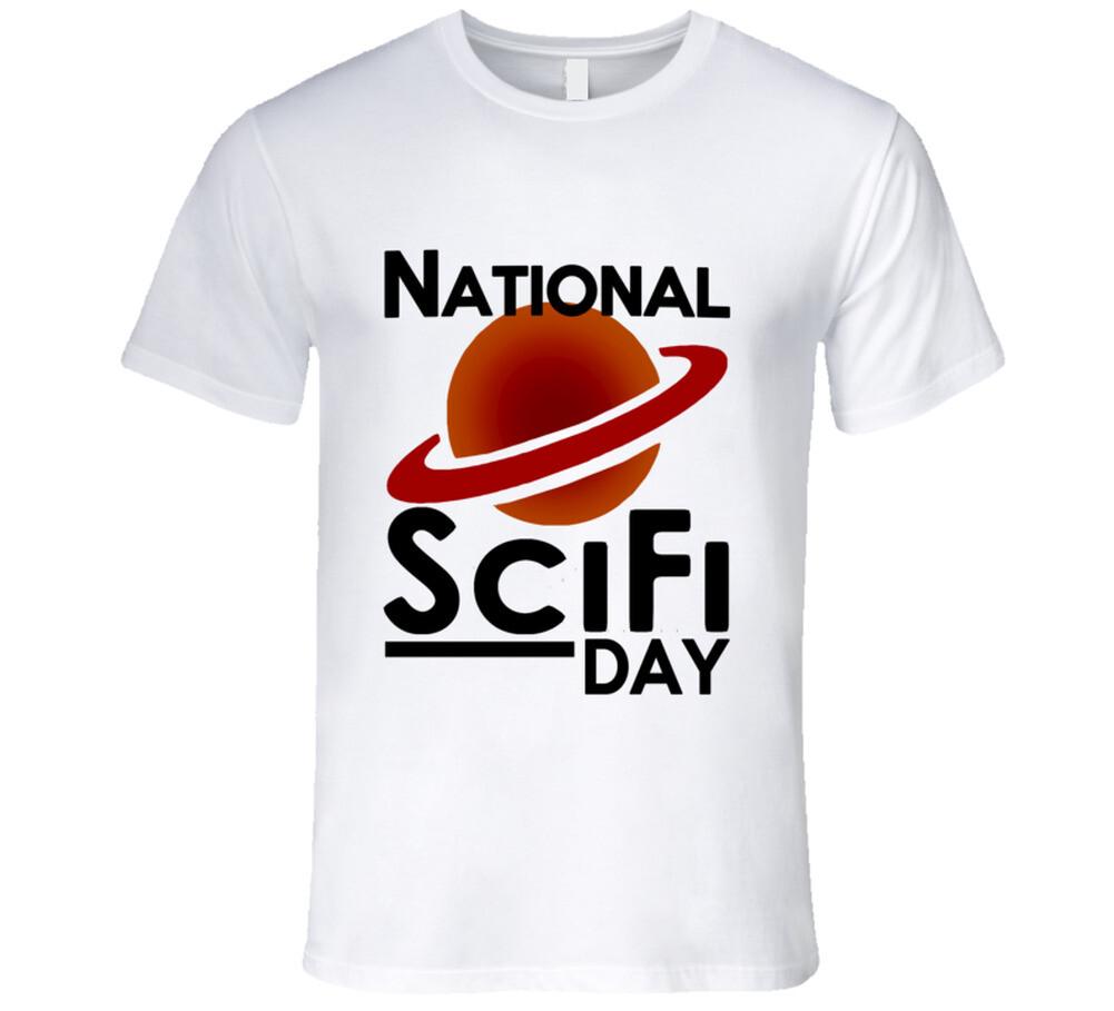 National SciFi Day Fun Science Fiction Celebration T Shirt Camisa Polyester Oversize Graphic T Shirts S разноцветный