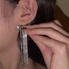 Ny Luksuriøs Skinnende Zirkon Rhinestone Lang Duskel Øreklem Ørepynt Øremansjett Utsøkt Ørepynt Bryllupsfest Zirkon