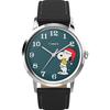 Timex Men's Peanuts Marlin 34mm Watch - Black Strap, Blue Dial, Stainless Steel Case.