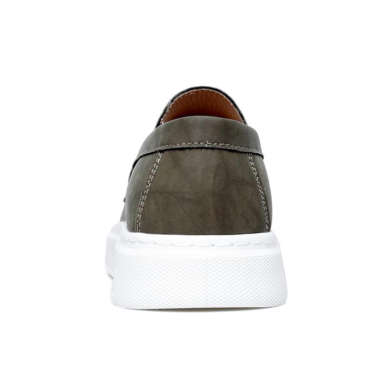 Men's Leather Casual Sneakers All-match Fashion Breathable Hand-stitched Leather Shoes