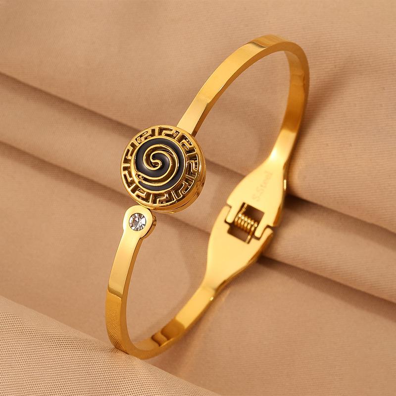 Designed Rotating Pattern Opening Women s Light Luxury Niche High-end Bracelet One Size(16-22CM)
