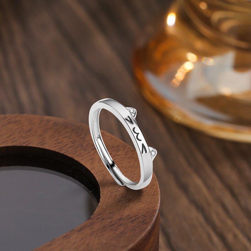 Cat and Dog Diary, Couple Ring, Niche Design, A Pair of Women and Men, Light Luxury Models Can Be Spliced Together, Cute Pet Ring