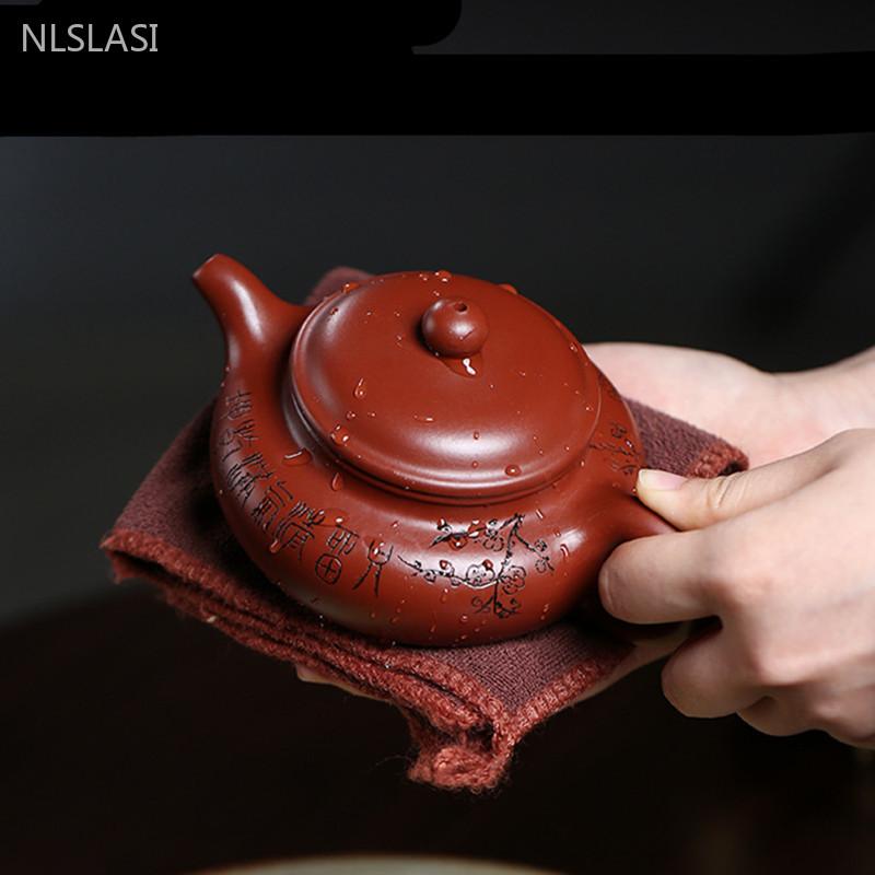 250m Chinese Yixing Purple Clay Teapot Handmade Dahongpao Beauty Pot Customized Home Filter Tea Infuser Tea Ceremony Accessories