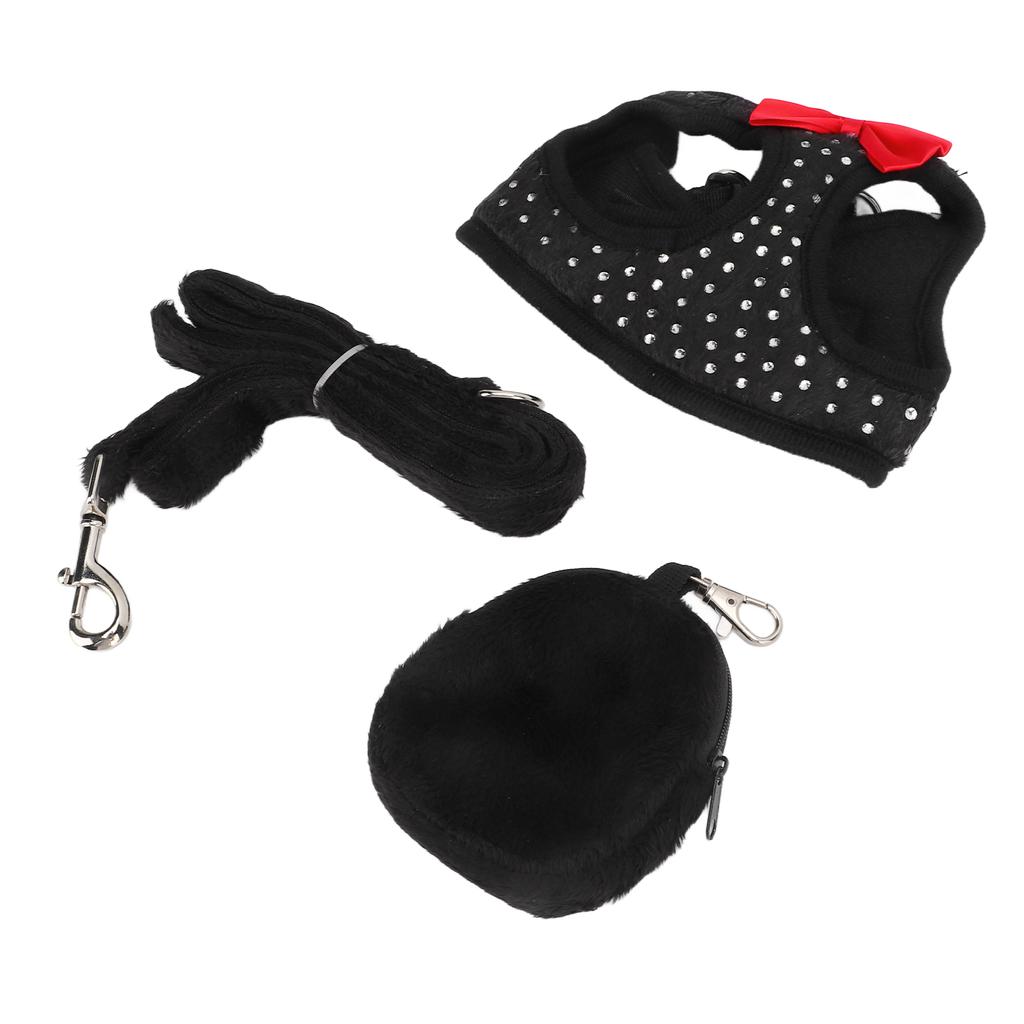 Dog Harness and Leash Escape Proof Adjustable Breathable Comfortable Cat Walking Jackets for Small Dogs Black M
