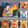 Retro Japanese Style Prints Pillow Case Pillowcase, Double-Sided Printed, Sofa Cushion, Bedroom Headboard Pillow