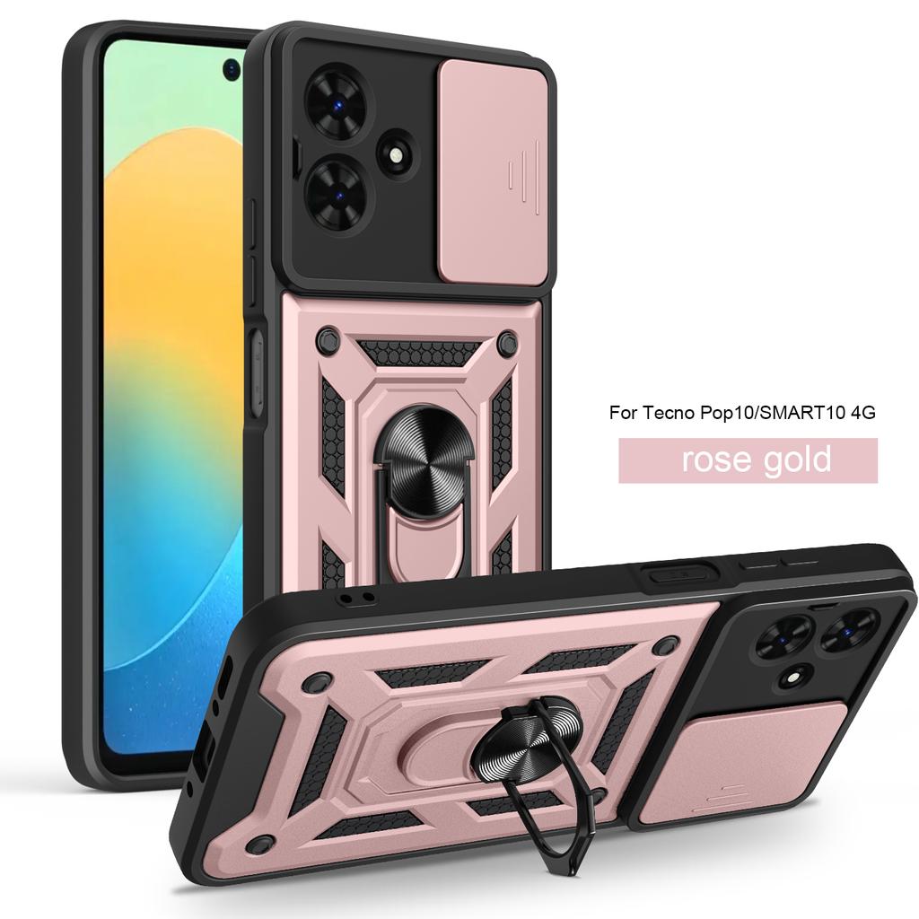 For Infinix Smart 10 Case Infinix Smart 10 Cover Magnetic Ring Holder Armor Phone Case Slide Camera Protect Back Cover
