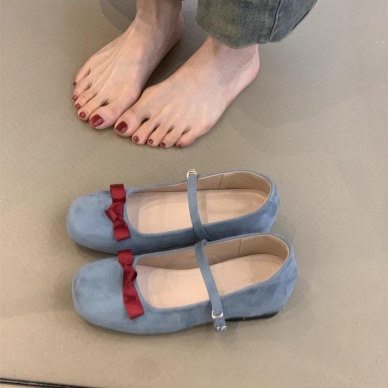 Gentle Fairy Mary Jane Shoes 2025 Spring Sweet and Cute Bow Shallow Mouth Inner Height Increase Ballet Shoes