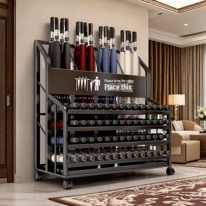 Commerciële Paraplubak met Grote Capaciteit en Afdruiprek voor Kantoor, Hotellobby, Klaslokaal of Entree.