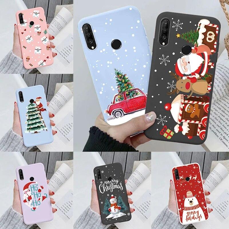 

Чехол с изображением рождественского лося Honor 9X Huawei Y9 Prime 2019 P Smart Z задняя крышка Снеговик Санта-Клаус Мягкий силиконовый чехол Honor 9X Противоударные защитные задние сумки