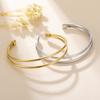 Cazador Minimalist Gold Plated Cuff Bracelets Stainless Steel Adjustable Women's Hand Bracelets Waterproof Jewelry Party Gift