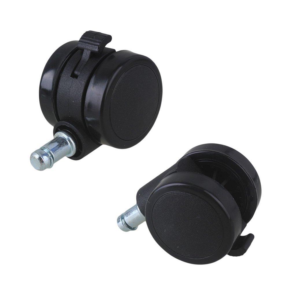 Ruote Girevoli in Metallo PU da 2" per Sedia da Ufficio Ruote per Mobili Gambo con Anello di Presa con Freno per Divano Letto Scaffale Portaoggetti 5 Pezzi