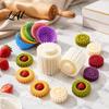 Double-sided Lace Embosser 2-in-1 Round Mooncake Mold Double Ended Pastry Press with Scallop And Home Baking Gadgets Spiral Embossing for DIY Baking,