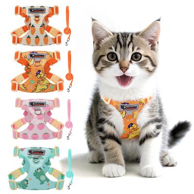 Spring and Summer New Dog Leash Small Dog Cat Chest Strap Pet Chest Back Dog Comfortable Breathable Cute Print
